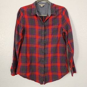 Lucky Brand red plaid flannel shirt sz S